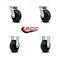 Service Caster 5 Inch Rubber on Steel Caster Set with Roller Bearings 2 Swivel 2 Rigid SCC SCC-30CS520-RSR-2-R520-2 - alternate 5